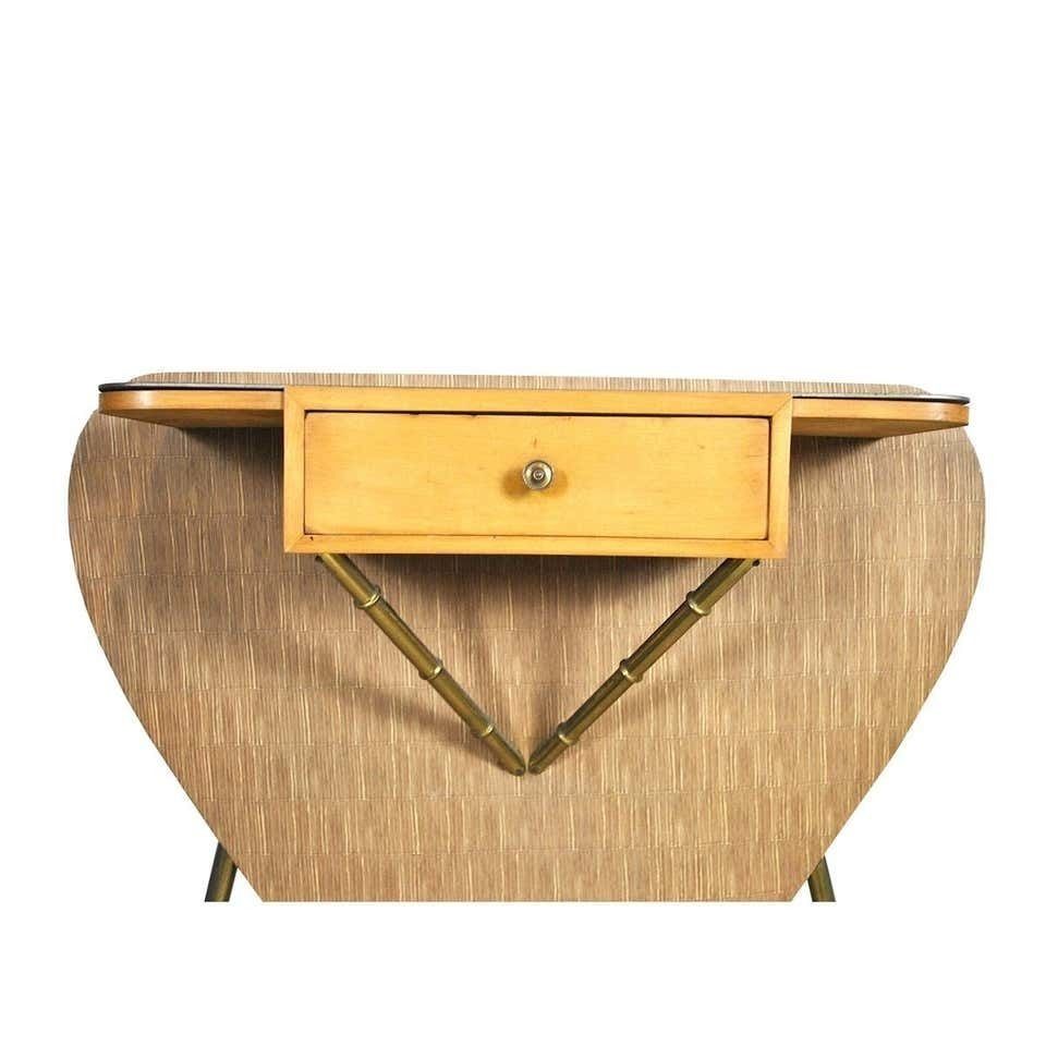 photo for sale Italian Midcentury 1960s Consolle In Brass And Wood (No Stools)