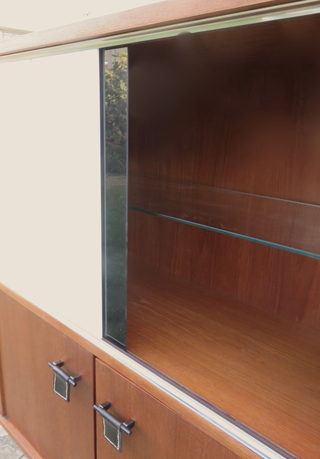 Sideboard With Ood And Glass Doors. Modernist Style. France 1955 photo Furniture