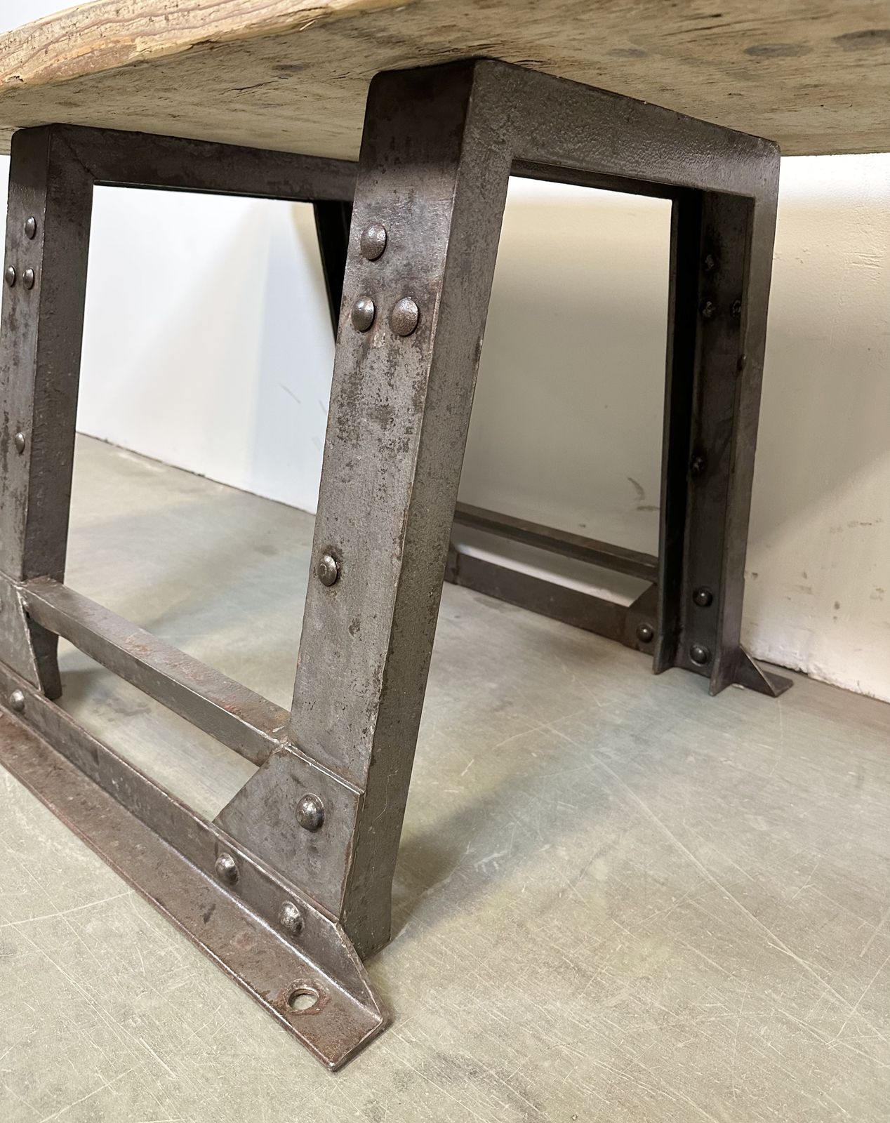 Industrial Riveted Coffee Table, 1960s photo vinterior