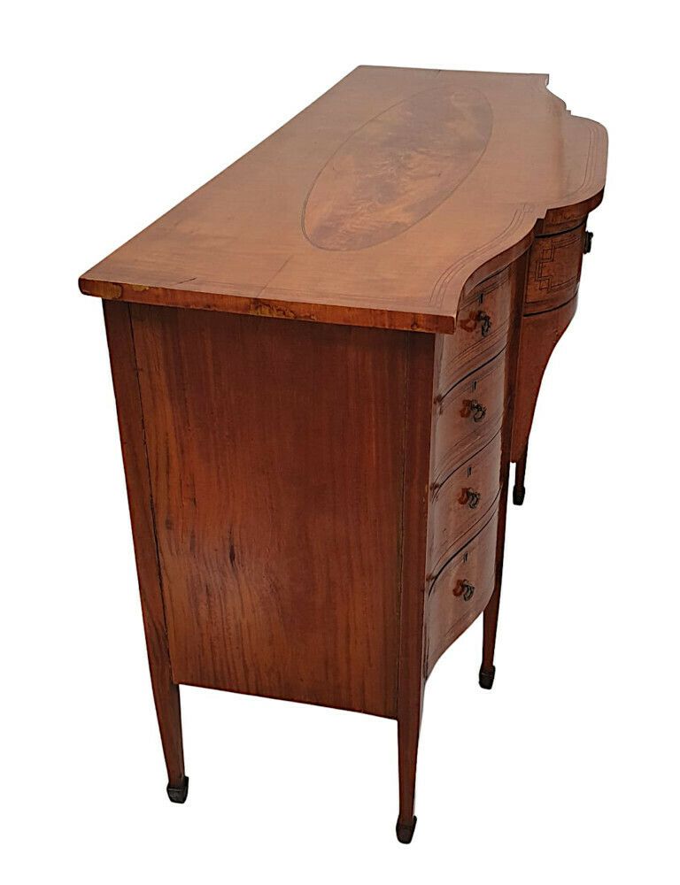 A Fine Edwardian Inlaid Serpentine Sideboard photo Furniture