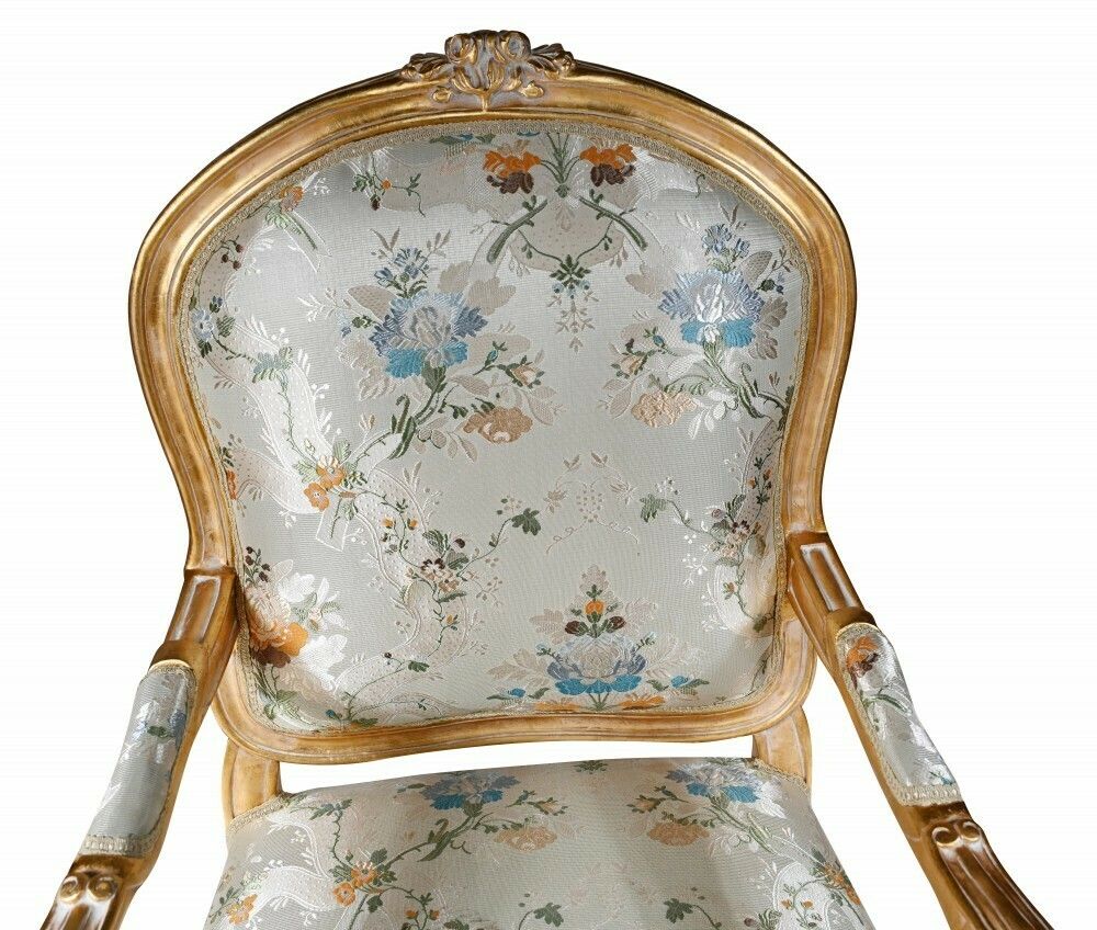 Pair French Arm Chairs Gilt Empire Fauteuils photo furniture