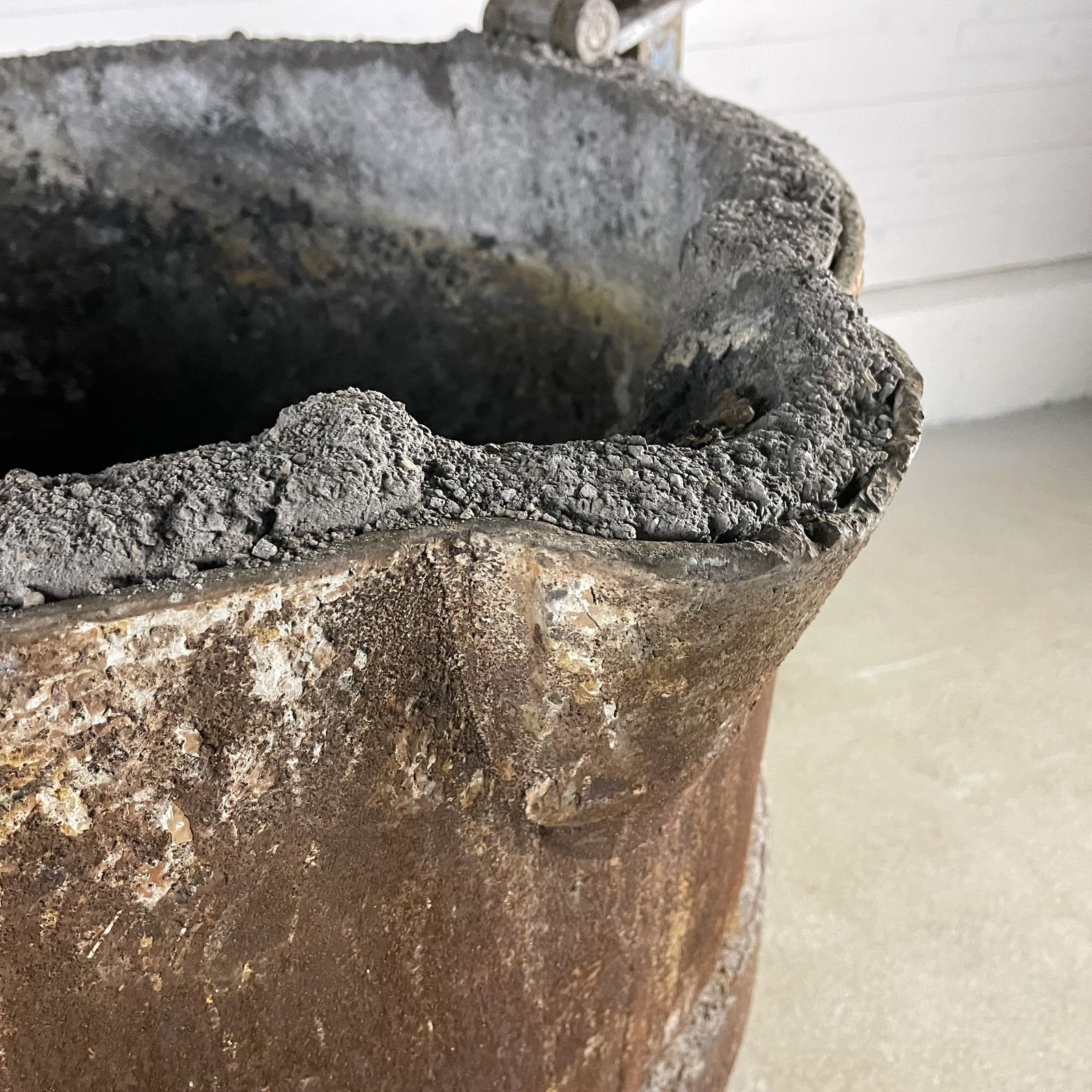 Large Reclaimed Industrial Foundry Pouring Pot Planter photo vintage