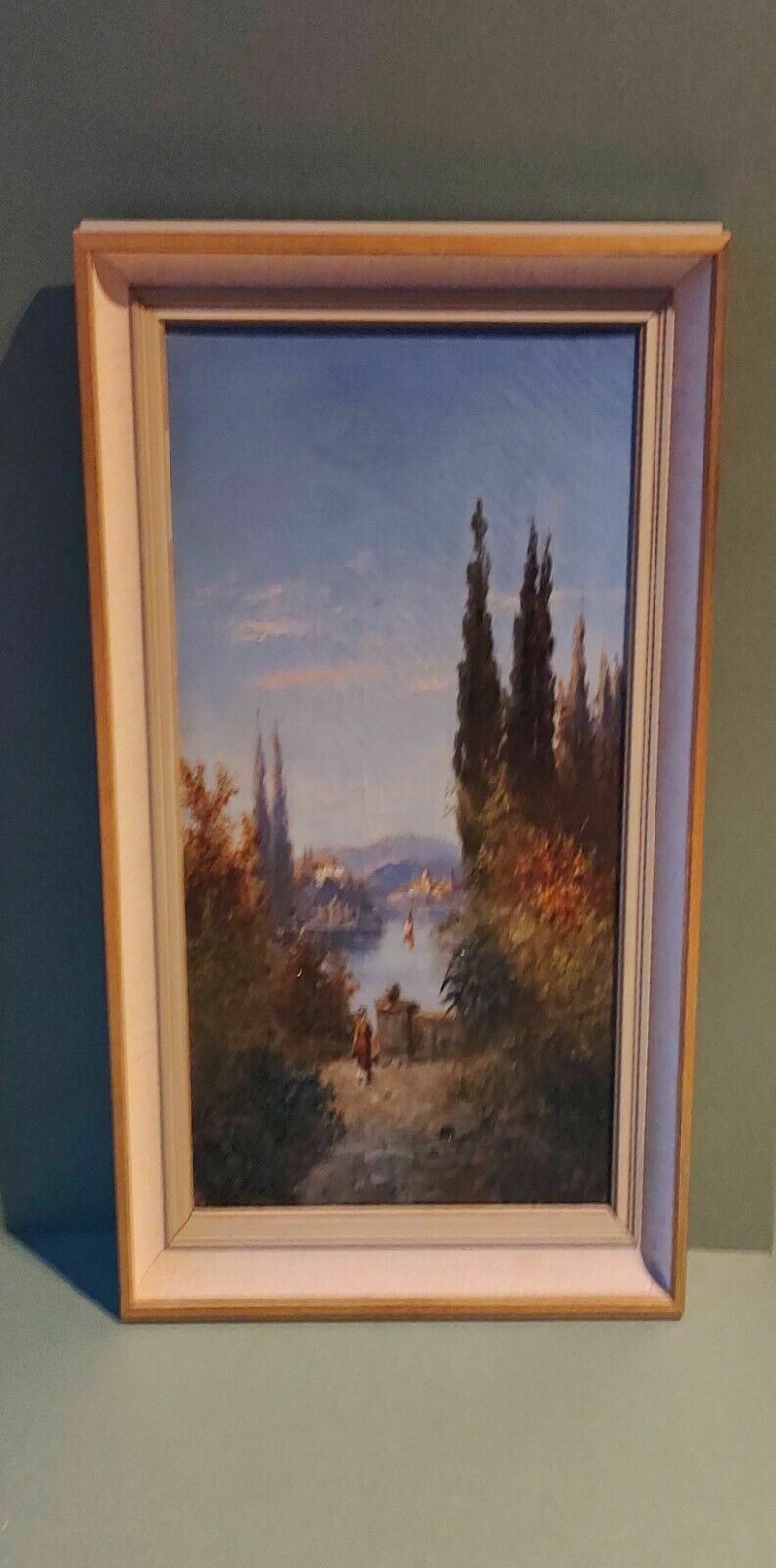 Rare Great Campaign Antique Oil Painting Lake Como Italy Signed H Waldeck C1870 photo buy