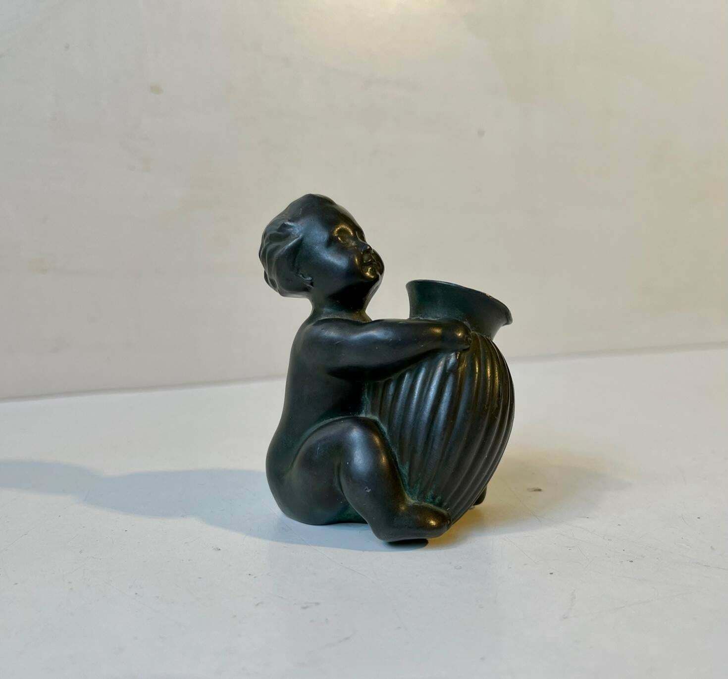 Just Andersen Baby Girl Figurine With Pen Holder, 1930s Art Deco photo buy