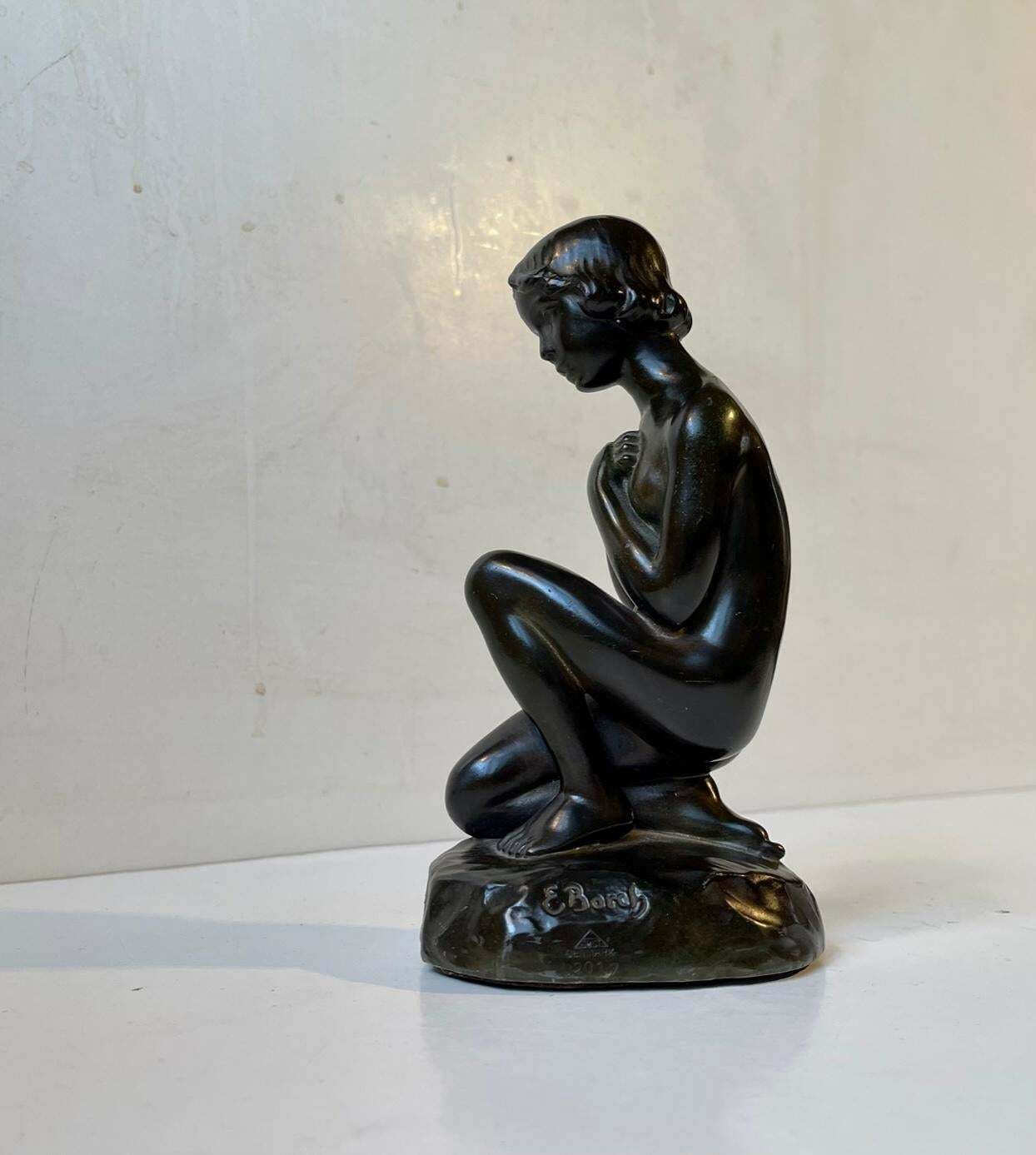photo furniture Just Andersen & Elna Borch Patinated Sculpture Of Young Woman, 1930s