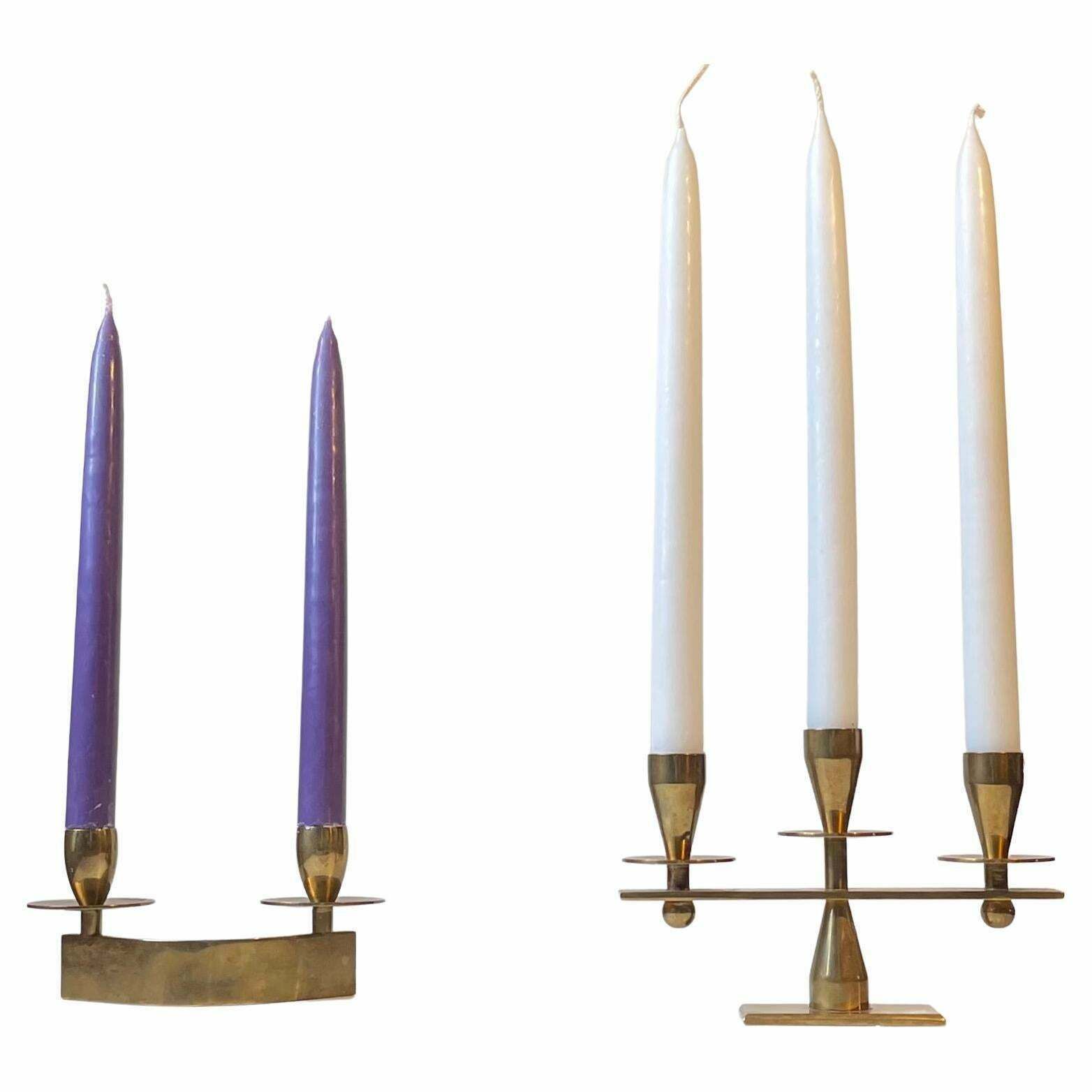 Mid Century Candleholders In Bronze By Kara Copenhagen