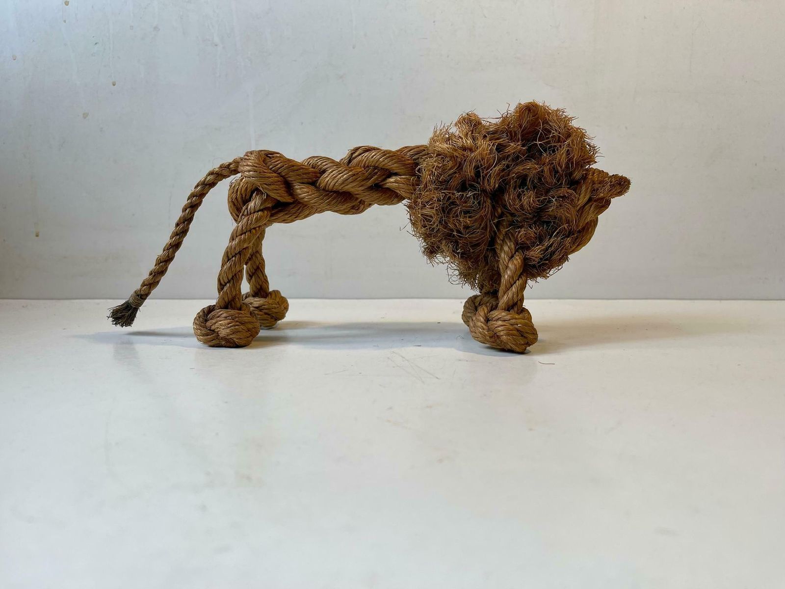 Vintage Lion In Natural Rope By Kay Bojesen & Jorgen Bloch, Denmark, 1960s photo buy