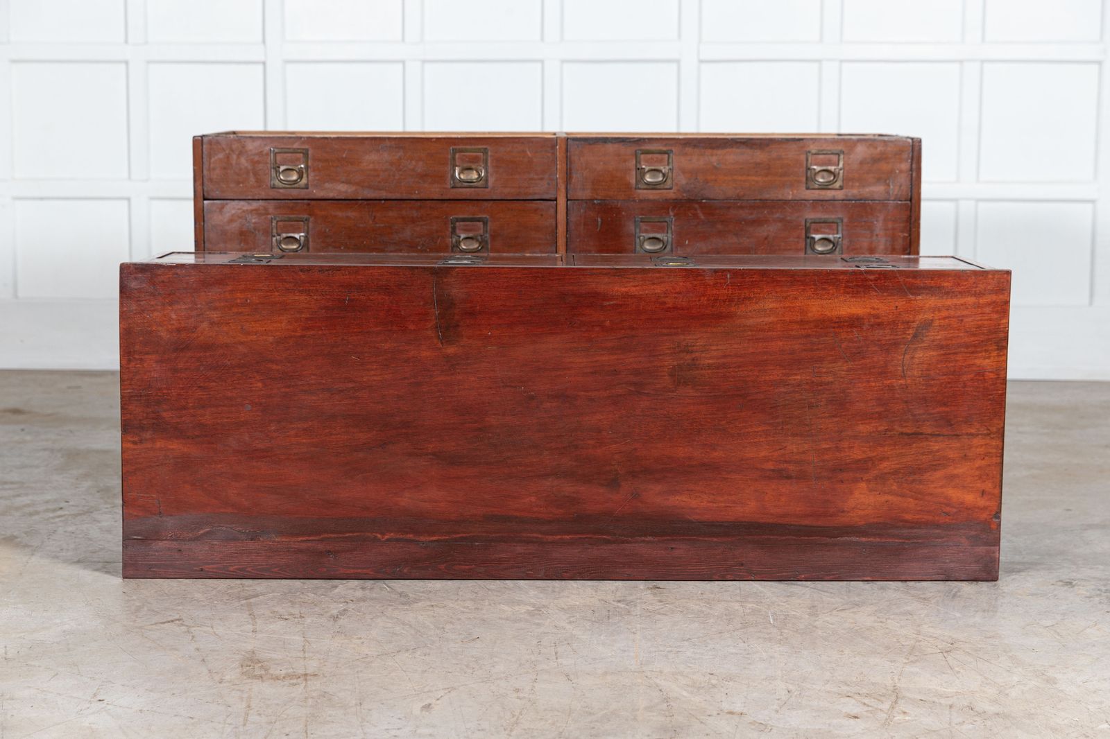 Large English 19thc Mahogany Campaign Chest photo 4543.0