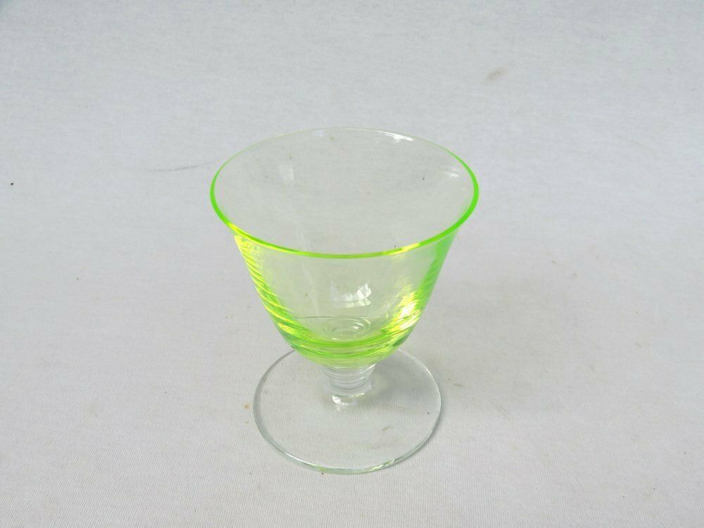 Art Deco Uranium Glass Liqueur Glasses 1920s Set Of 6 photo buy
