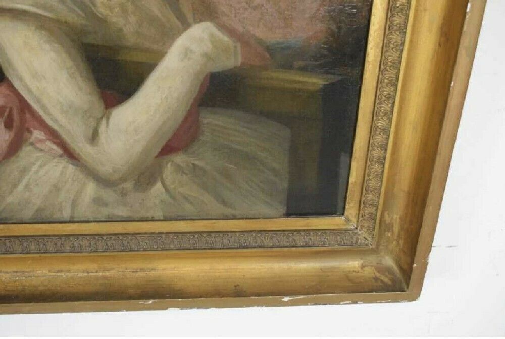 photo for sale Portrait Of A Lady Oil On Canvas In Giltwood Frame