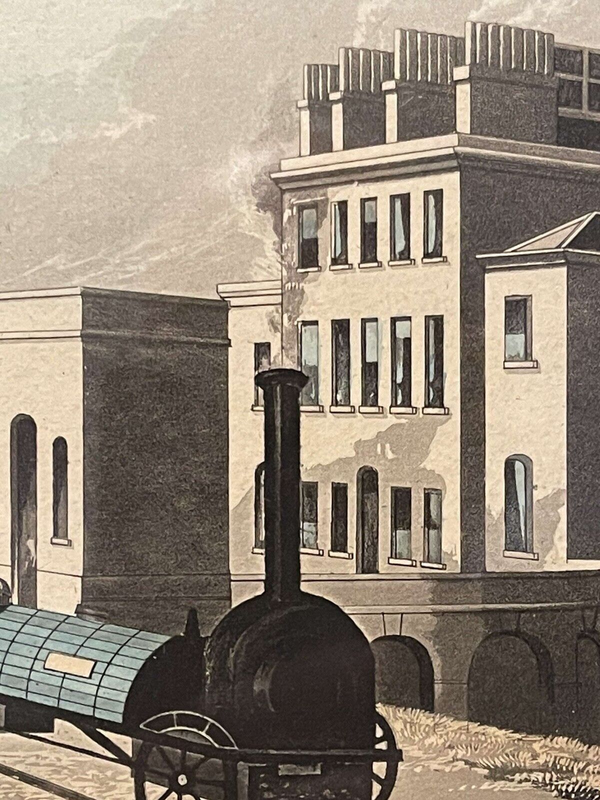 Manchester & Liverpool Railway At Newton Aquatint 1825 photo buy