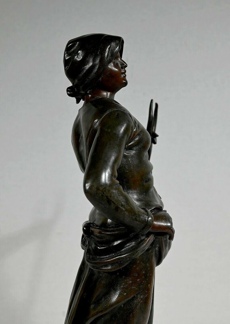 photo vinterior Important Spelter "End Of Day", After F. Moreau, Early 20th Century