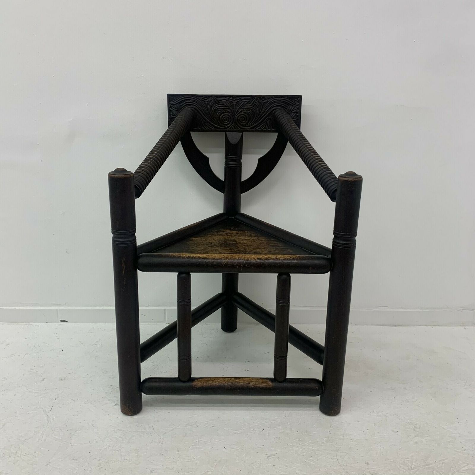 Zweedse Munk Driepoot Fauteuil In Massief Eiken, Ca. Jaren 1960