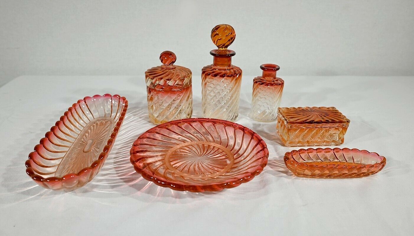 “Bambou Tors” Toilet Set In Baccarat Crystal – Late 19th Century photo furniture