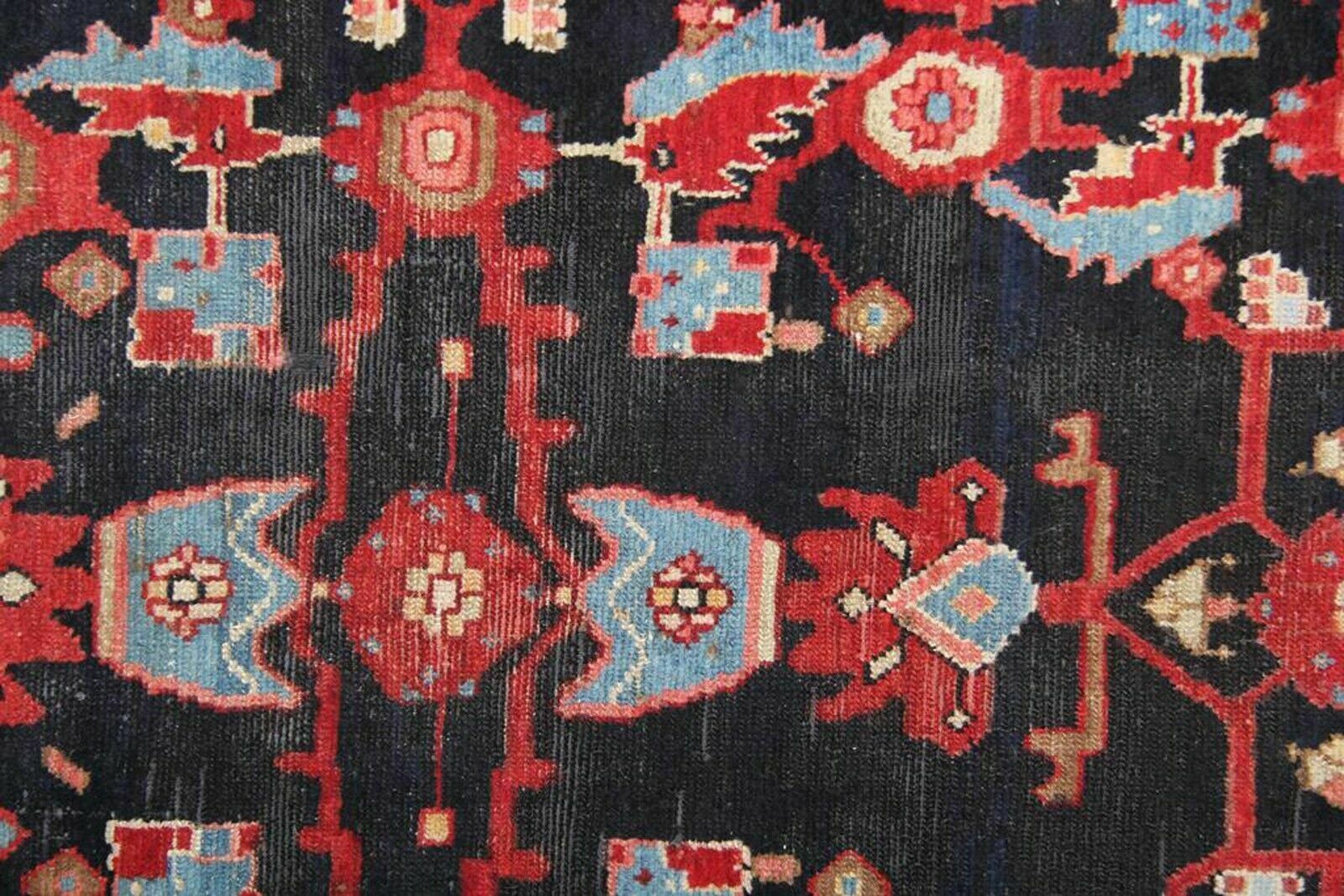 Blue Runner Red Carpet Rug Wool Area Rug, Traditional Handwoven 105x487cm photo for sale