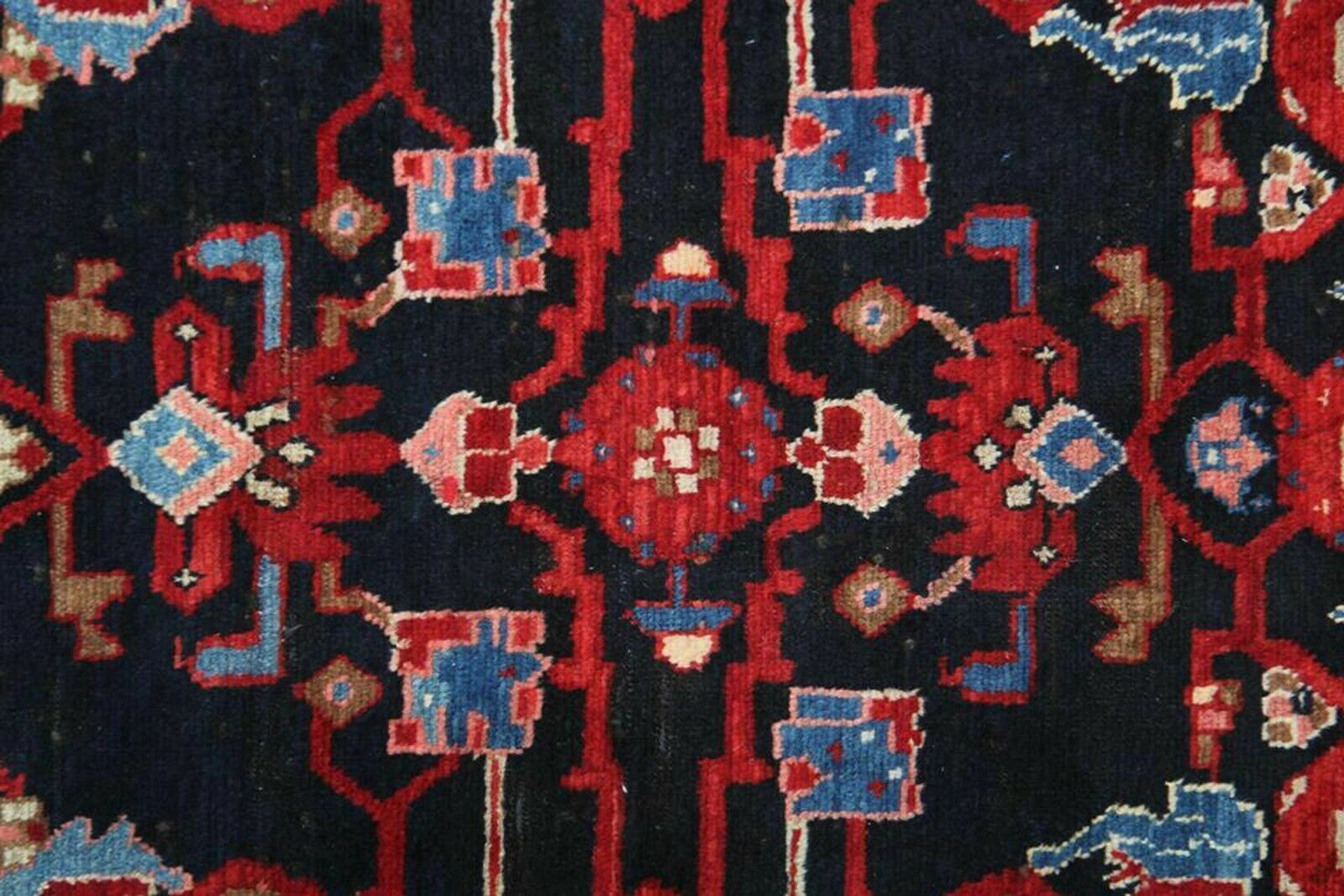 Blue Runner Red Carpet Rug Wool Area Rug, Traditional Handwoven 105x487cm photo 410.0