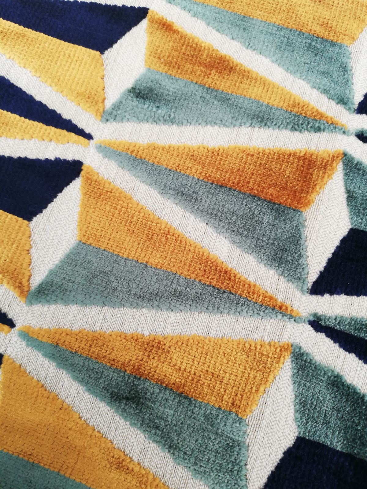 Soft Furnishings Designer Geometric Gold/Teal/Black/White Fabric Remnant photo furniture