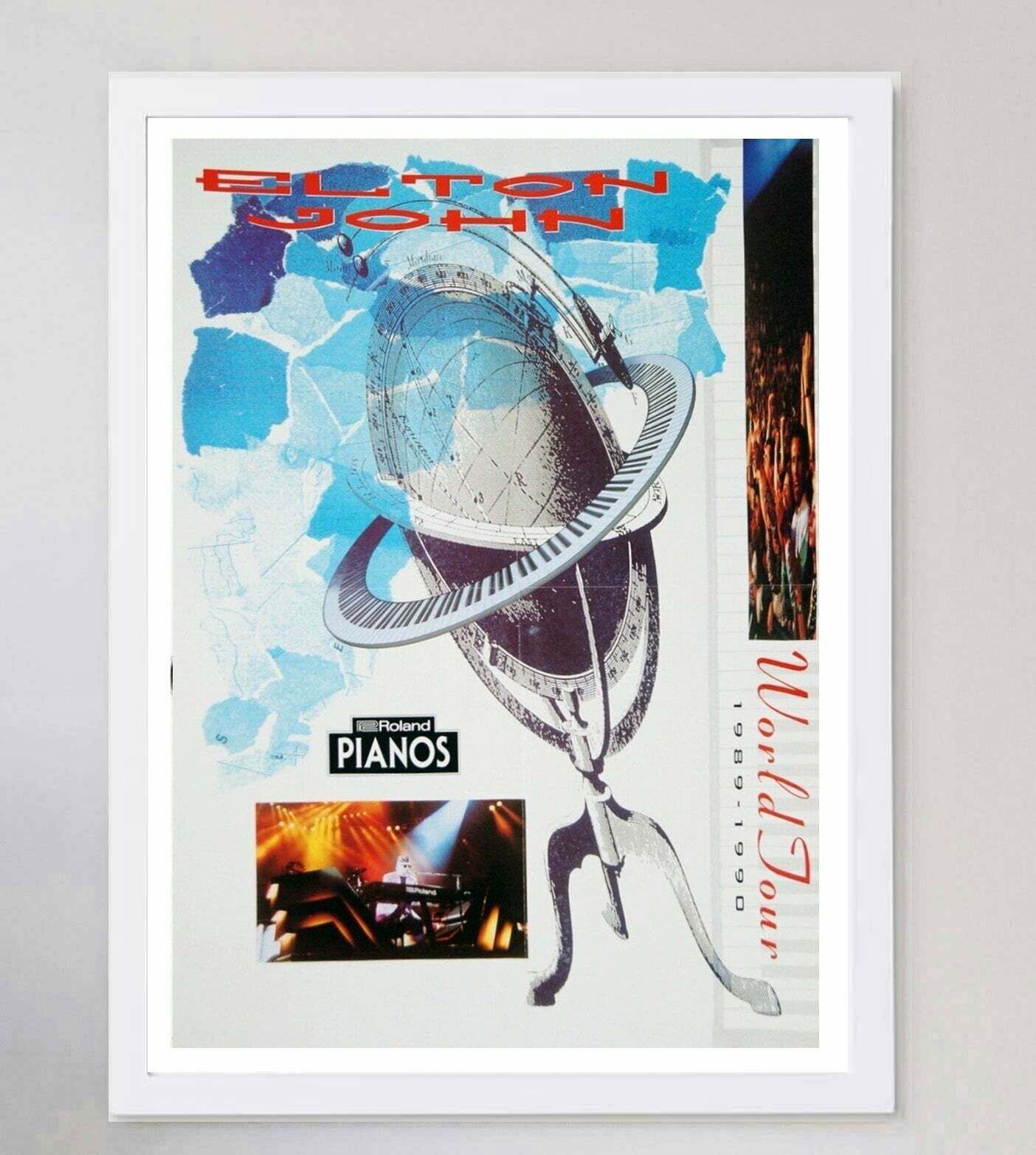 Elton John   World Tour 1989 1990 Original Vintage Poster photo for sale