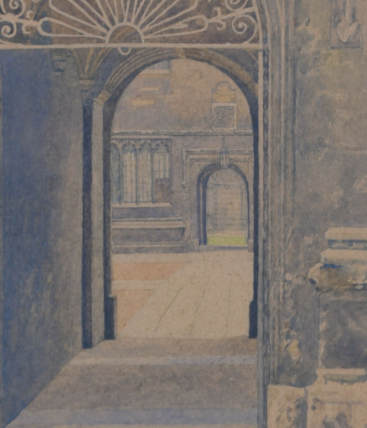 Old Schools Quad, Bodleian Library, Oxford Watercolour By Bernard Cecil Gotch photo 1625.0