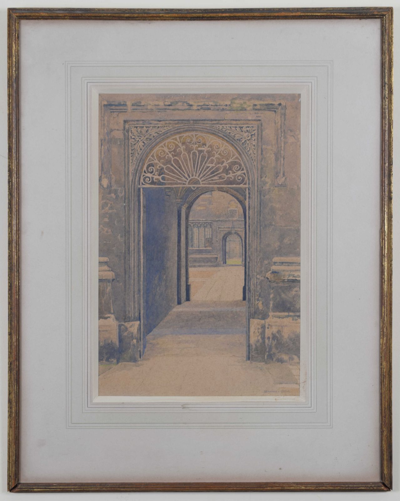 Old Schools Quad, Bodleian Library, Oxford Watercolour By Bernard Cecil Gotch