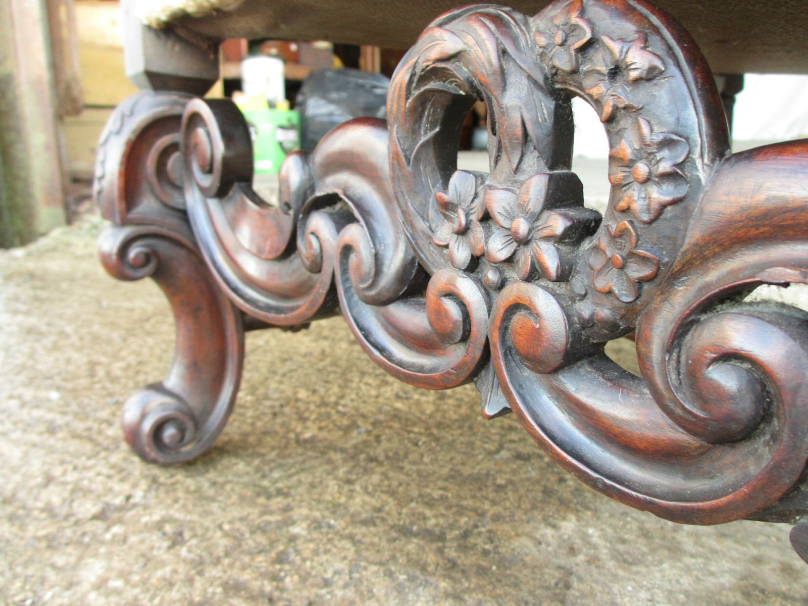 19th Century Carved Walnut High Wing Back Armchair photo Furniture