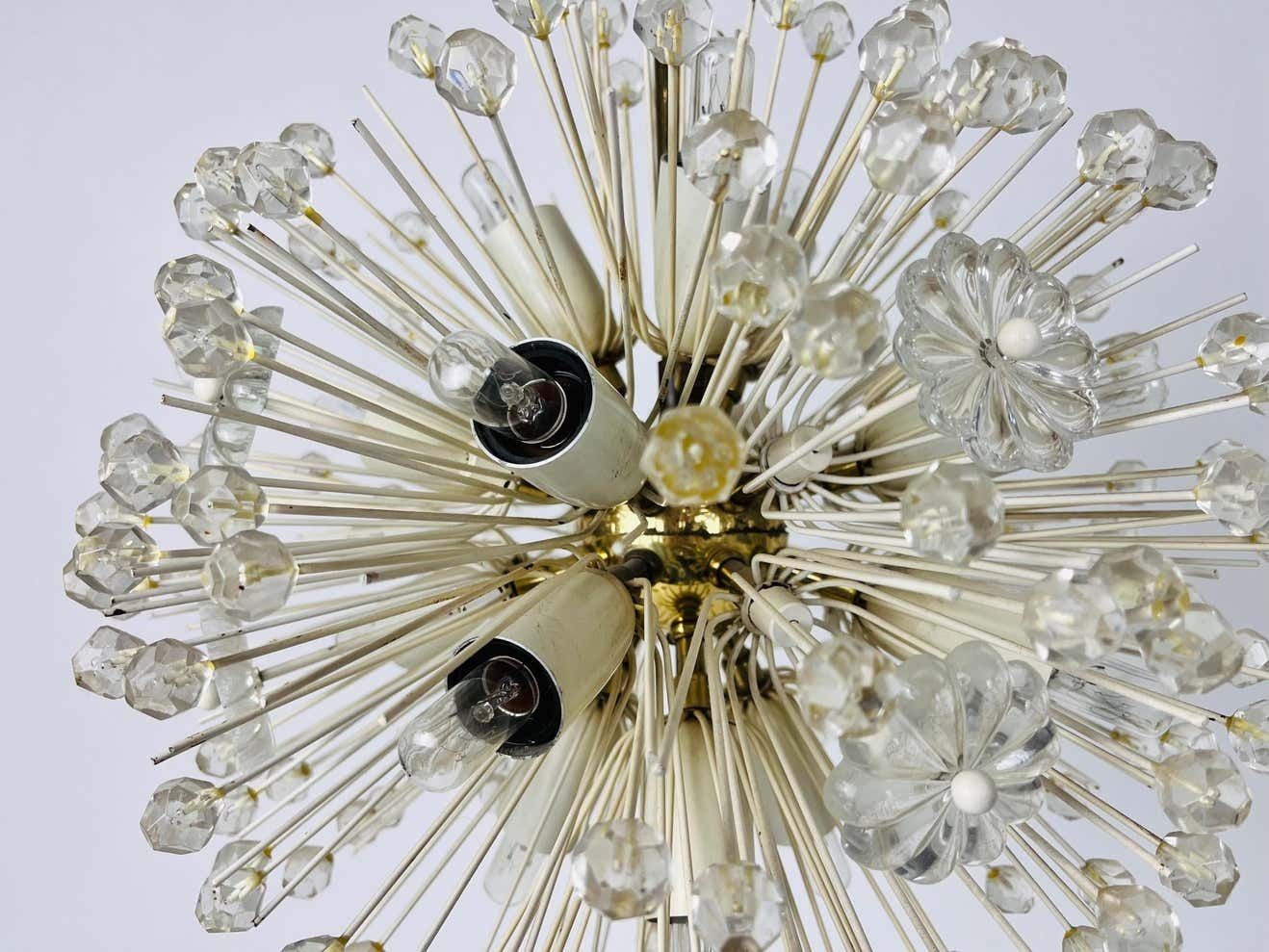 Glass And Brass Sputnik Chandelier By Emil Stejnar For Rupert Nikoll, 1960s photo buy