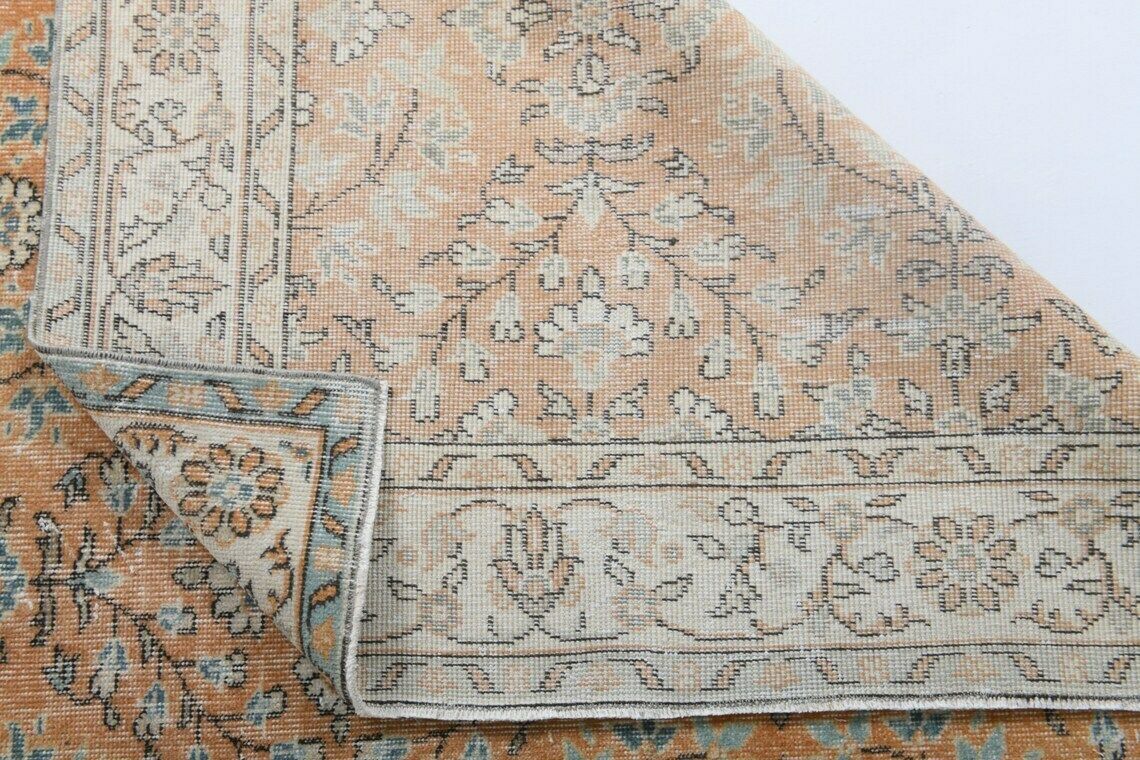 6.1x10.2 Ft Turkish Rug, Vintage Rug, Area Rug, Rugs, Oushak Rug, Handmade Rug, Farmhouse Decor, Authentic Room, Bordered Rug, Wool Rug, Rug photo vintage