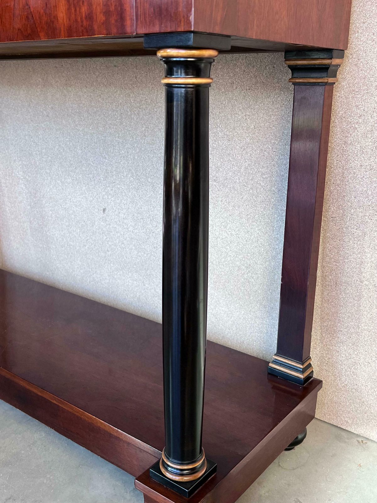 3463.0 Biedermeier Console With Ebonized Columns And Bronze Mounts And Drawer photo