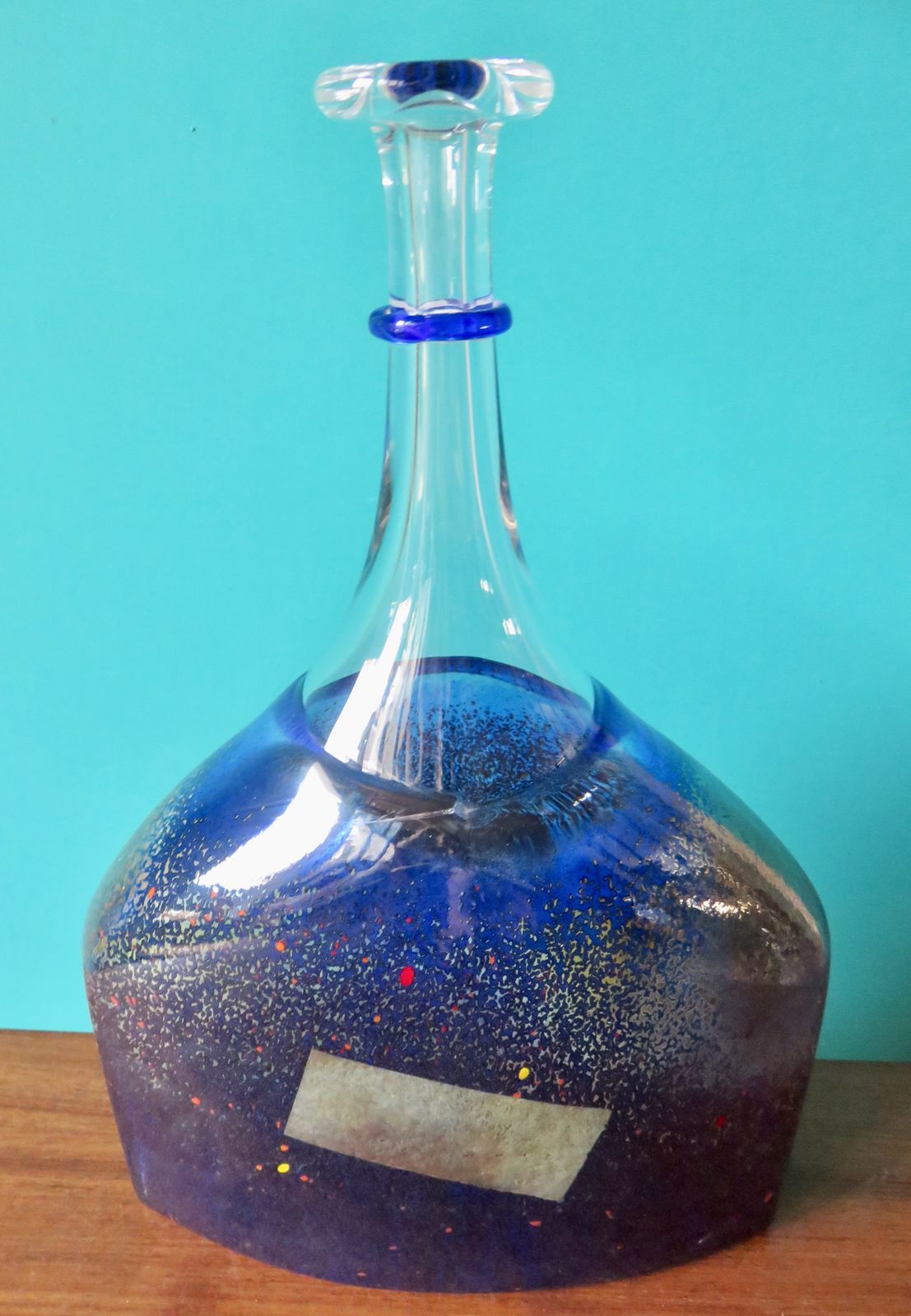 High Bottle Shaped Vase In Blown Glass By Bertil Valien For Kosta Boda. Sweden 1980 photo for sale