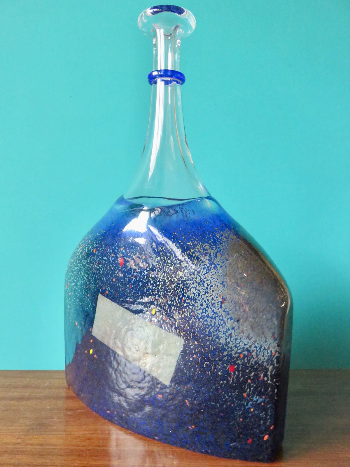 High Bottle Shaped Vase In Blown Glass By Bertil Valien For Kosta Boda. Sweden 1980 photo Home Decor