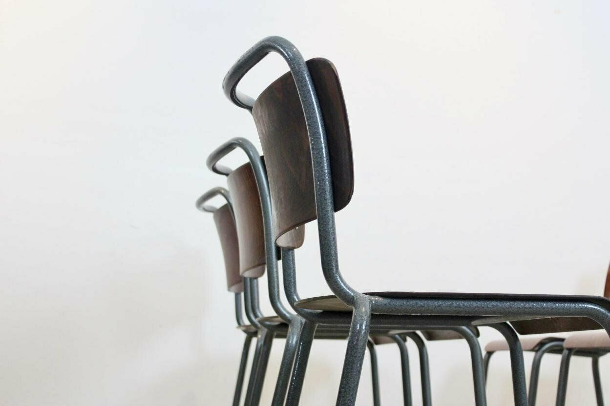 photo for sale Industrial Plywood Th Delft Chair By W.H. Gispen, 1950s