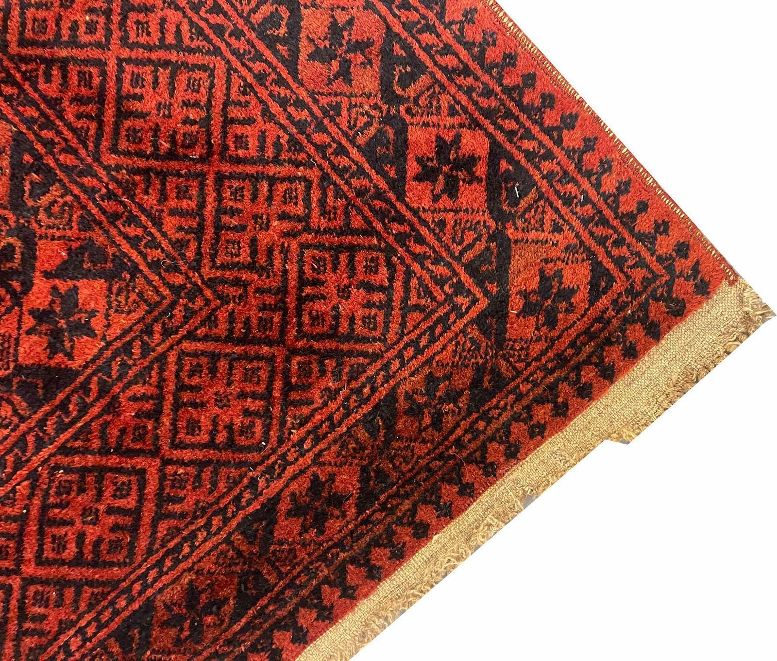 Turkmen Carpet Hand Knotted Red Wool Rug Oriental Livingroom Rug photo Textiles