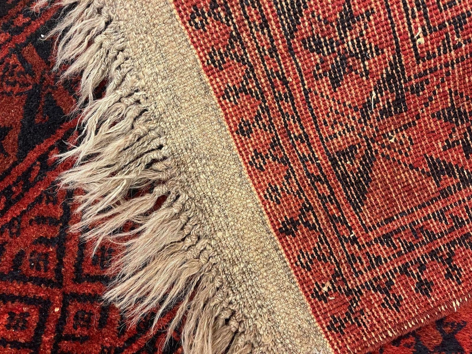 photo vinterior Turkmen Carpet Hand Knotted Red Wool Rug Oriental Livingroom Rug