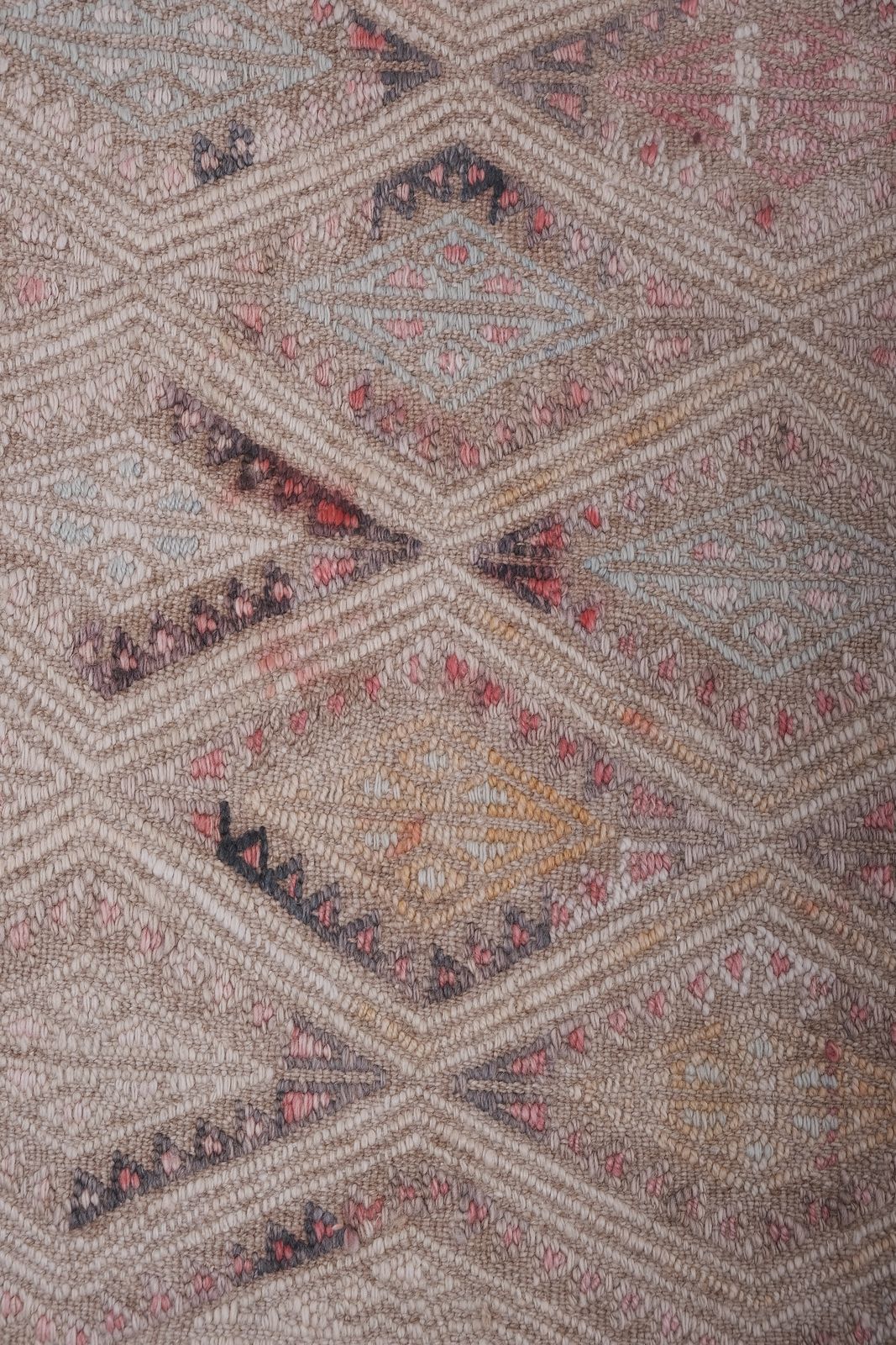 Textiles Vintage Faded Turkish Jajim Kilim Runner 2'8'' X 10'5'' photo