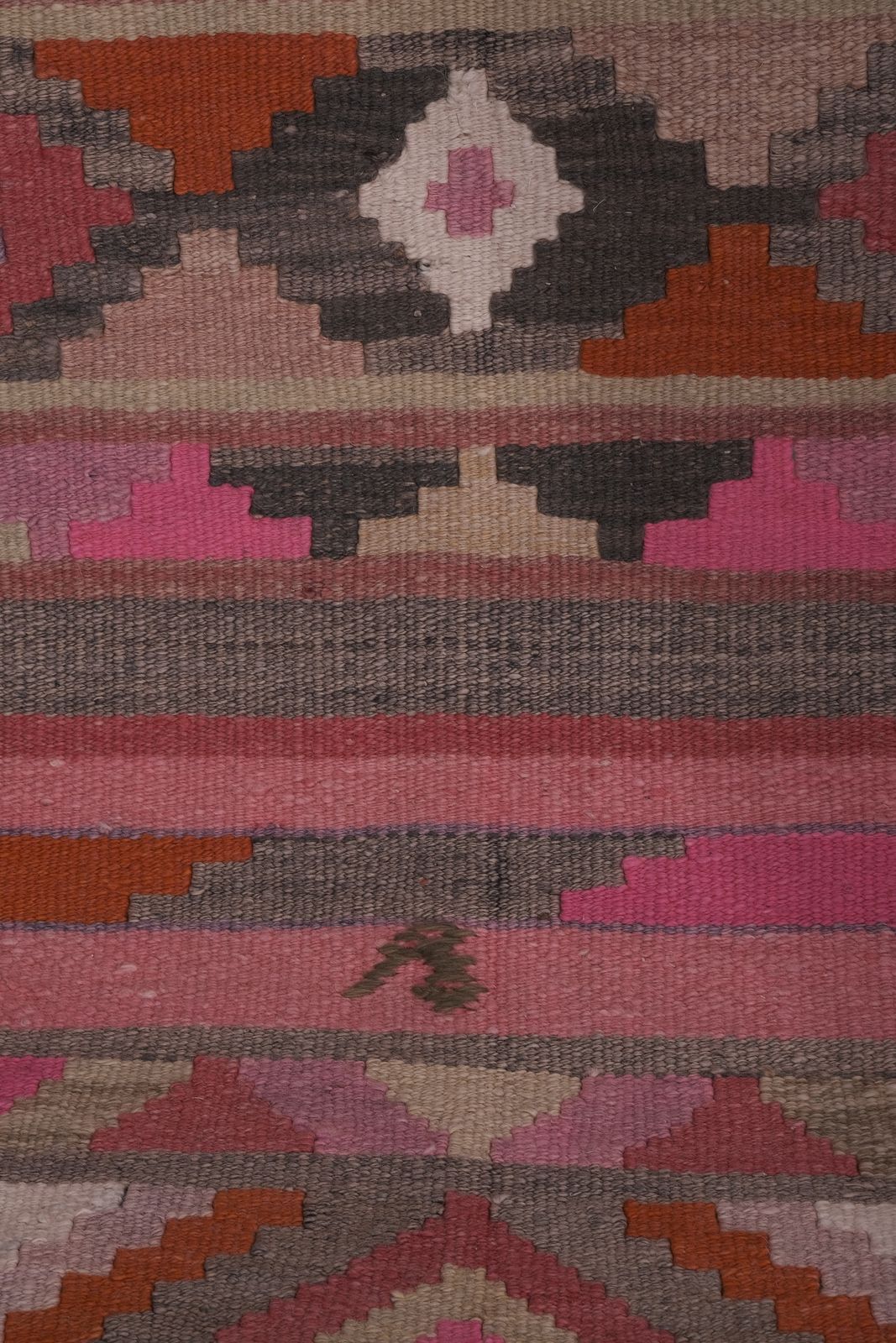 Textiles 1960s Turkish Stair Kilim Runner 2'4'' X 17'7'' photo