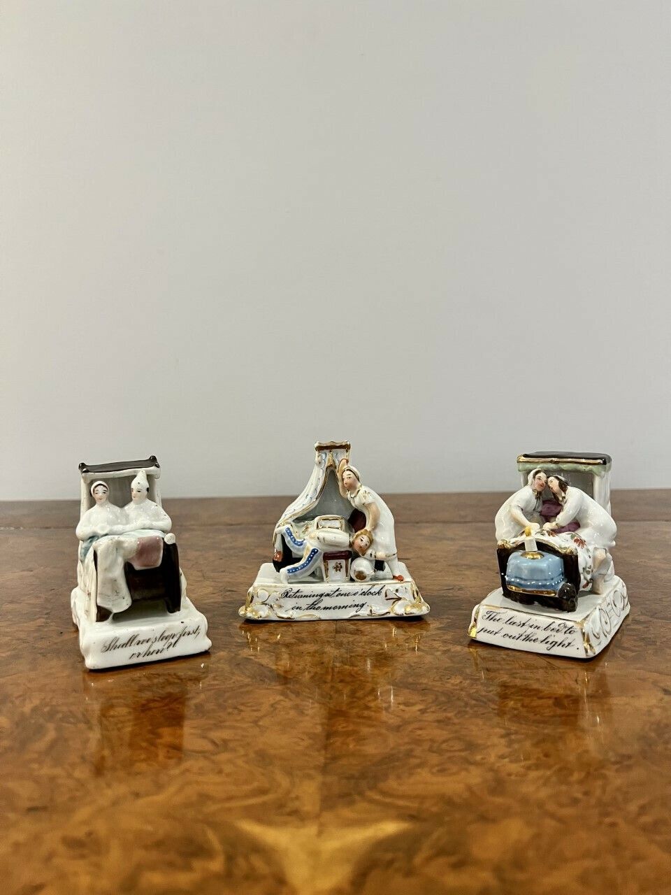 Unusual Collection Of Three Antique Porcelain Fairings photo vinterior
