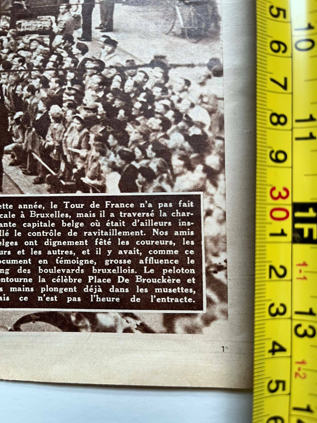 1950s Original Vintage Tour De France Cycling Print   Brussels photo for sale