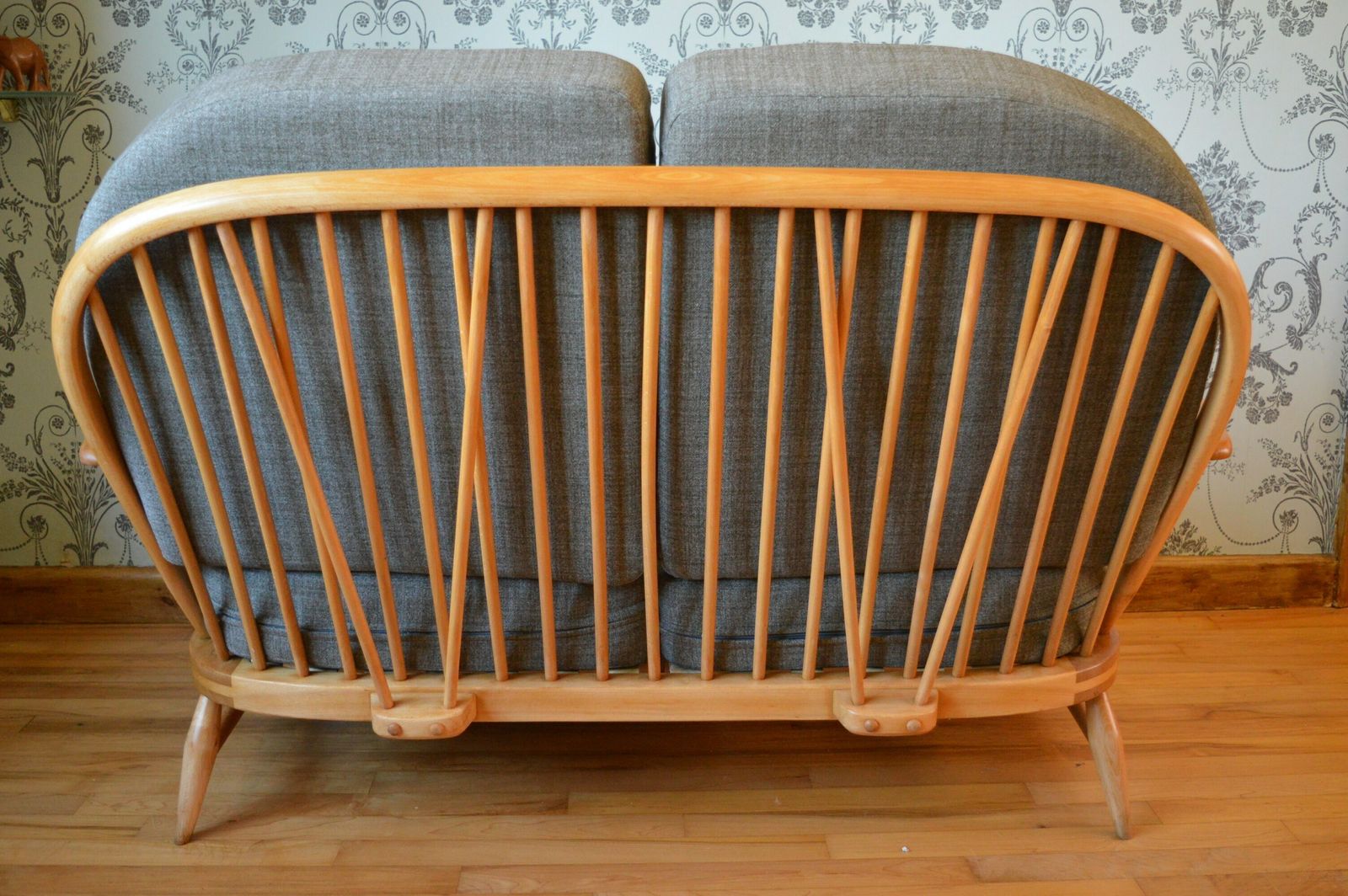 Vintage Ercol Windsor 203/2 Seater Sofa With New Cushions In Soft Grey photo furniture