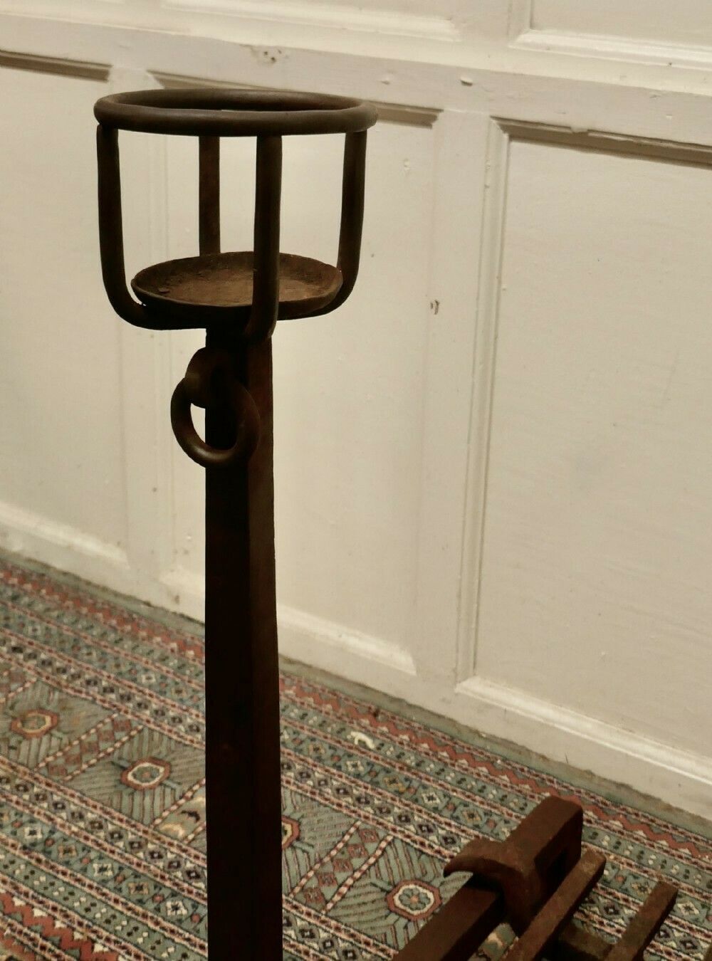 Very Large Early 19th Century French Fire Grate Set On Iron Andirons photo Home Fixtures