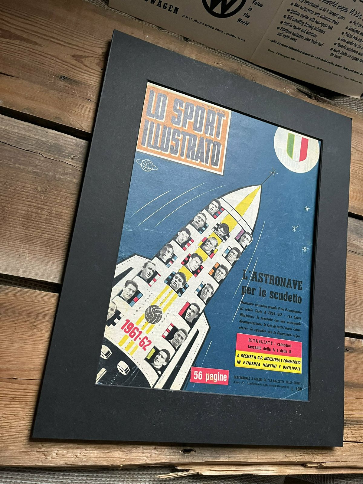 Lo Sport Italian Football Original Vintage Magazine Cover Print 1961 photo Art