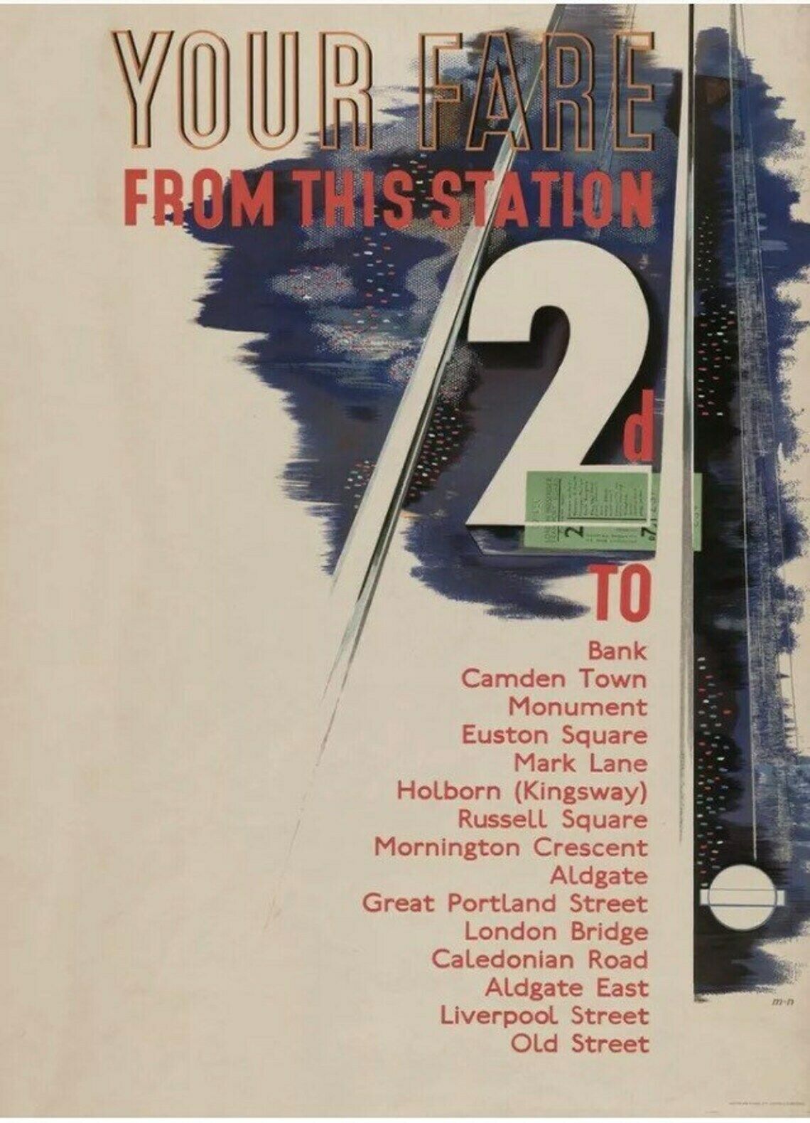 London Underground Vintage Advertising Poster 1936   Laszlo Maholy Nagy Bauhaus