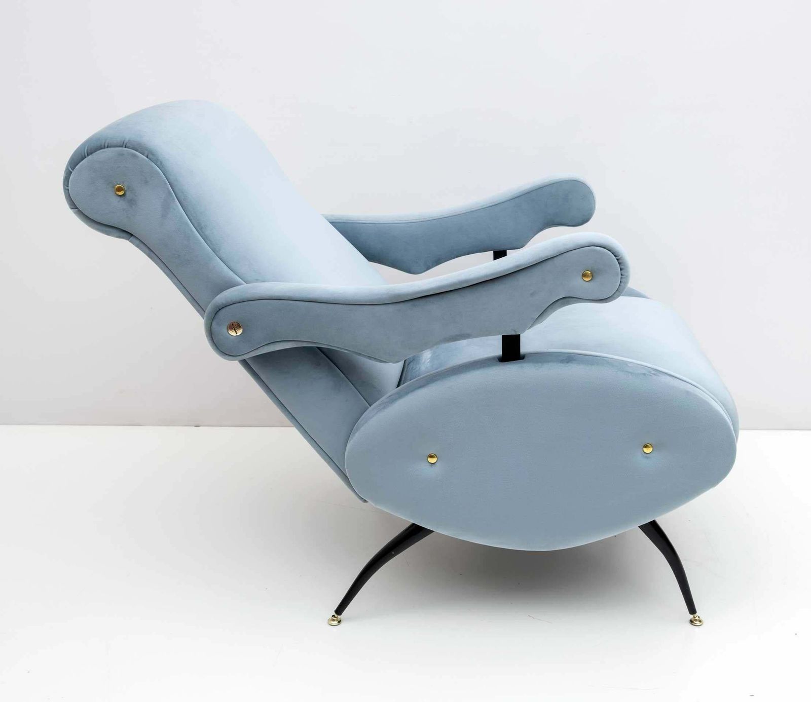 Nello Pini Mid Century Modern Italian Velvet Reclining Armchair By Novarredo, 50 photo buy
