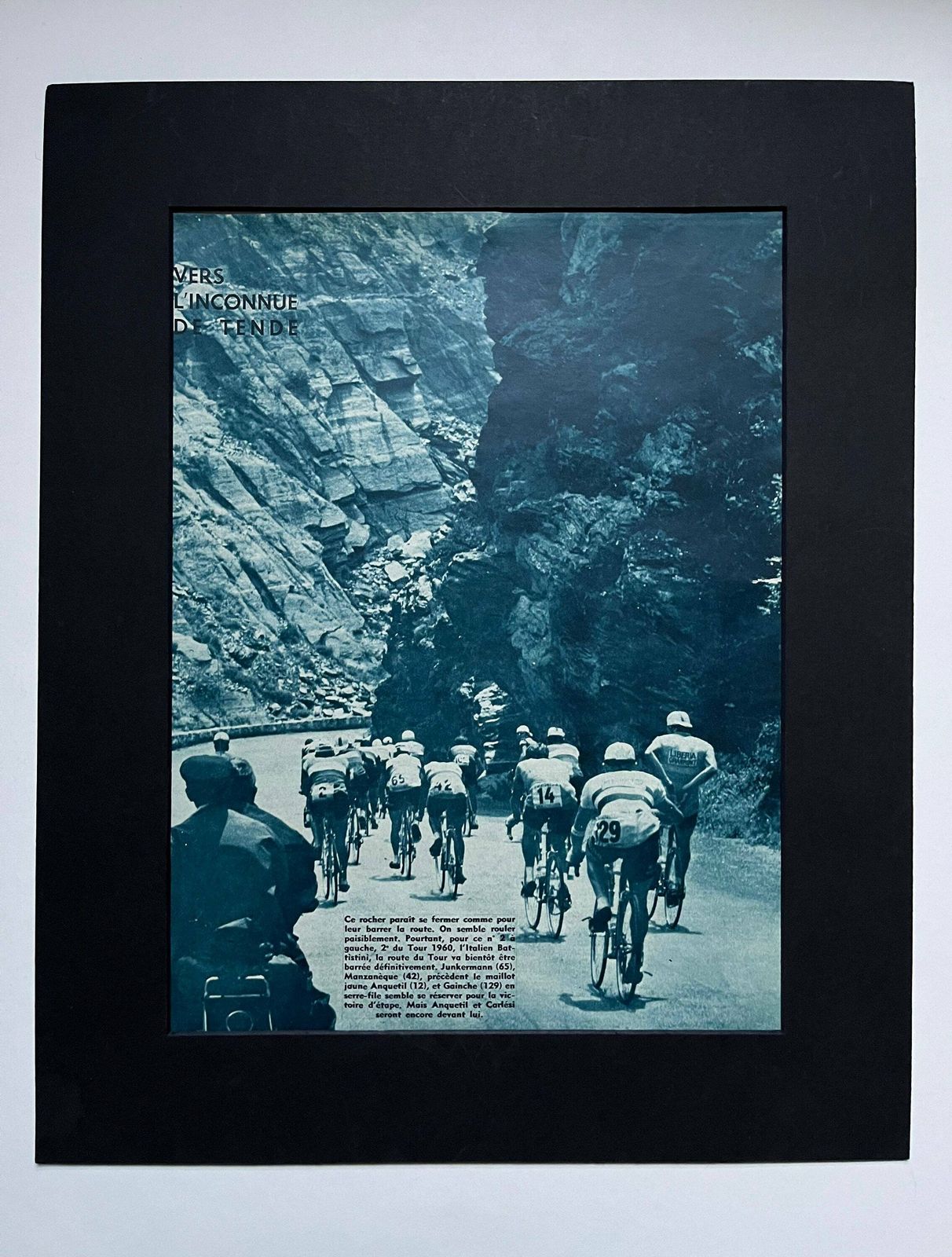 Original Tour De France Vintage French Cycling Print 1961