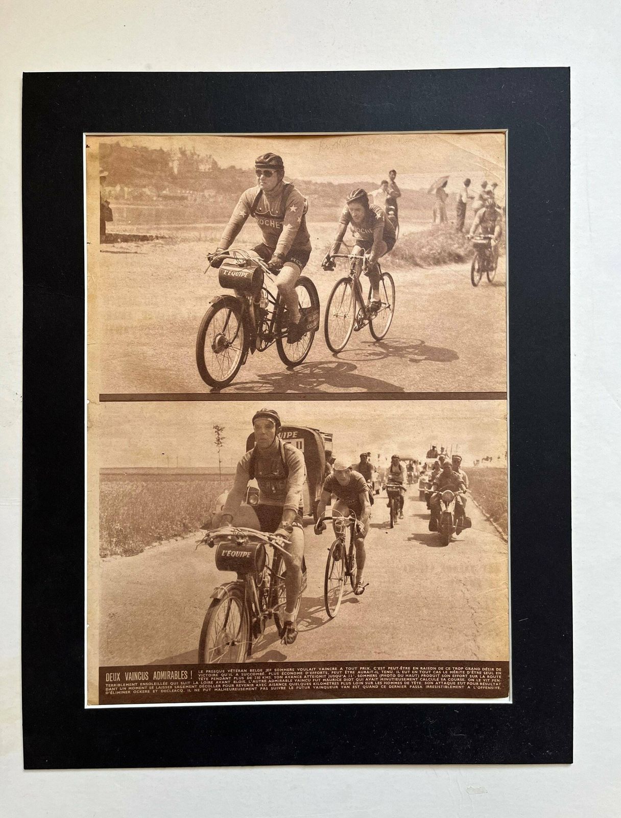 Original 1950s Vintage Tour De France Cycling Print   Stan Ockers