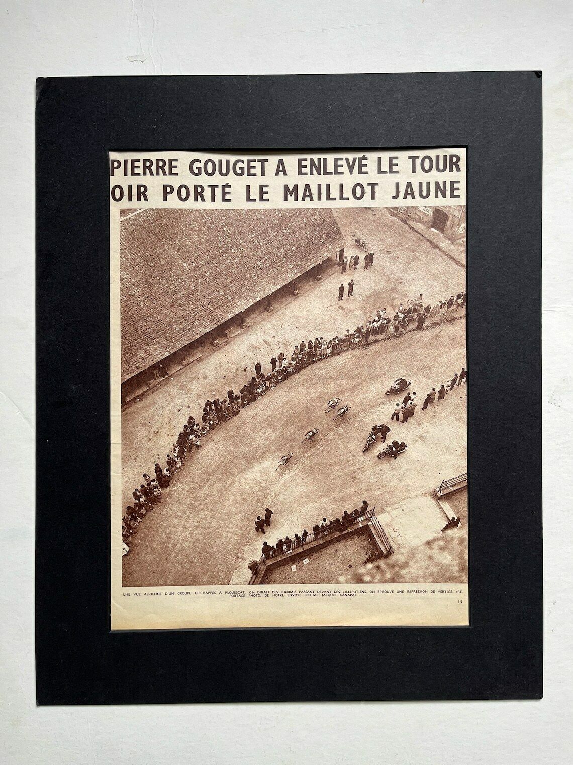 Vintage Tour De France Cycling Print   Pierre Gouget 1952