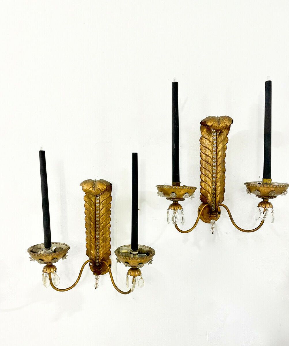 Pair Of Mid Century Wall Lights In The Style Of Baguès