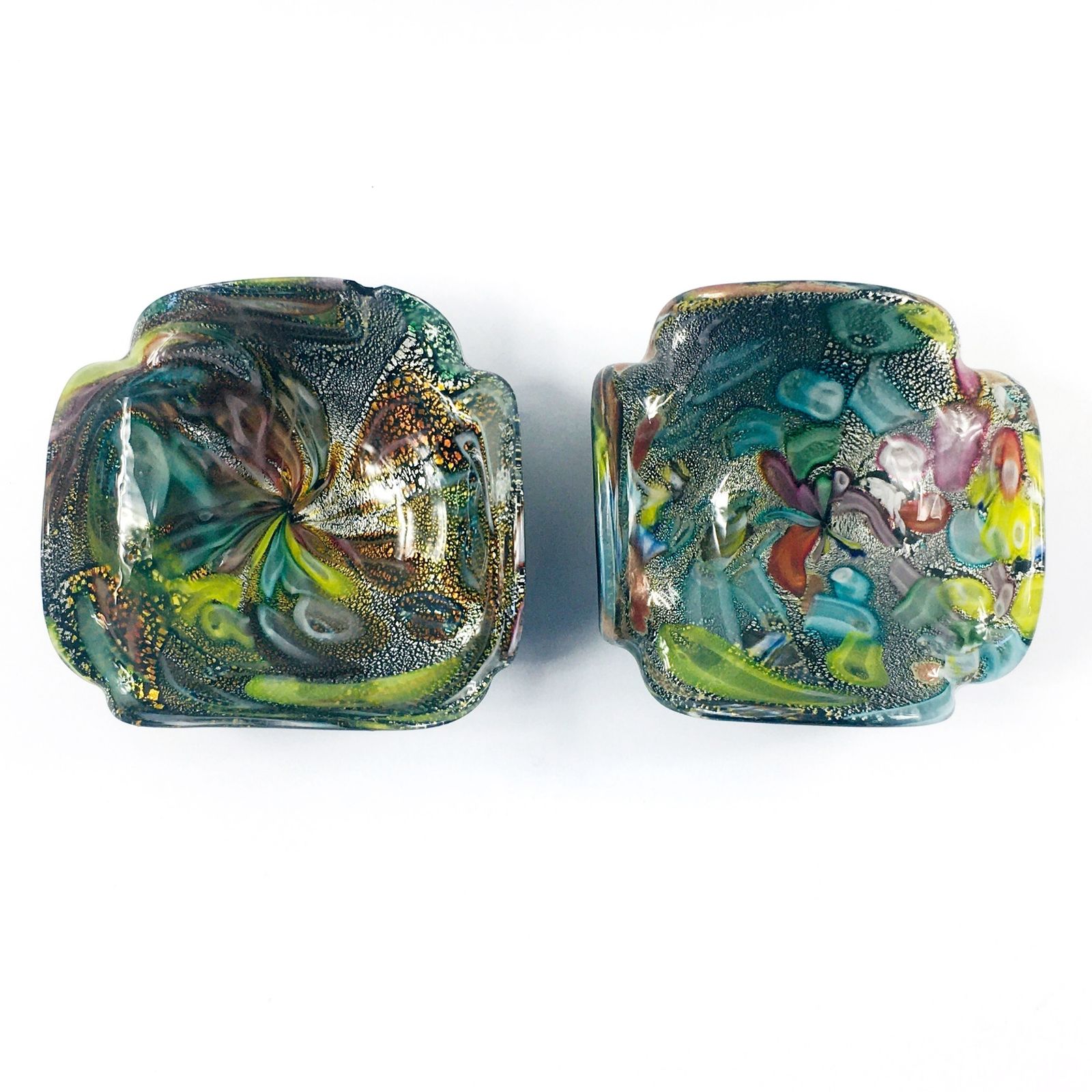 Pair Of Tutti Frutti Murano Glass Bowls By Dino Martens, Italy, 1950s photo Home Decor
