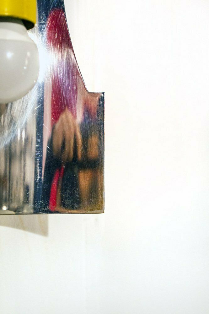 Space Age Lacquered Metal & Steel Wall Lamp From Luci Italia, Italy, 1960s photo Lighting