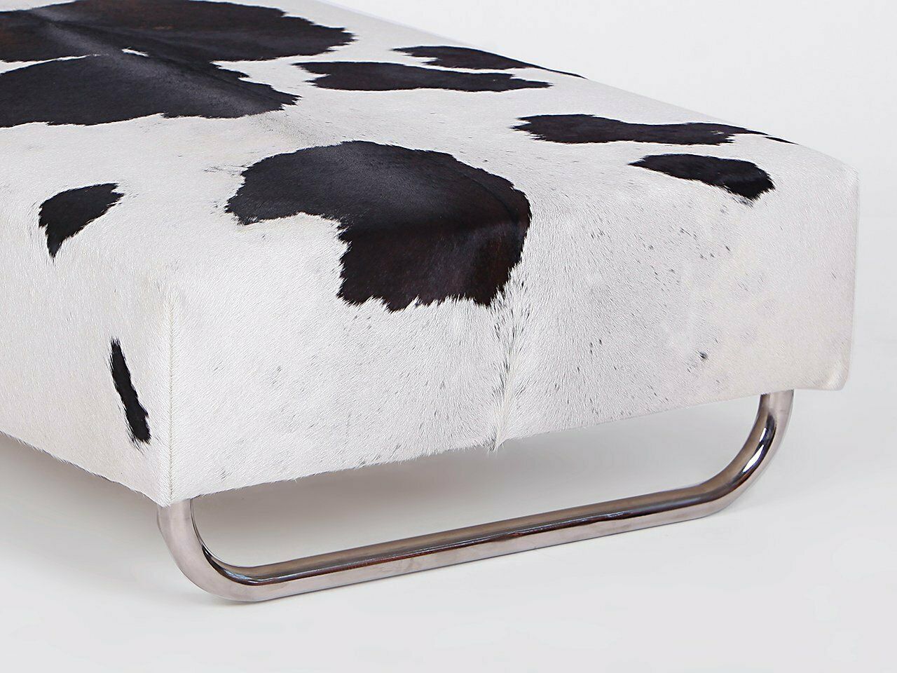 Large Tubular Steel Cowhide Coffee Table, 1940 photo for sale