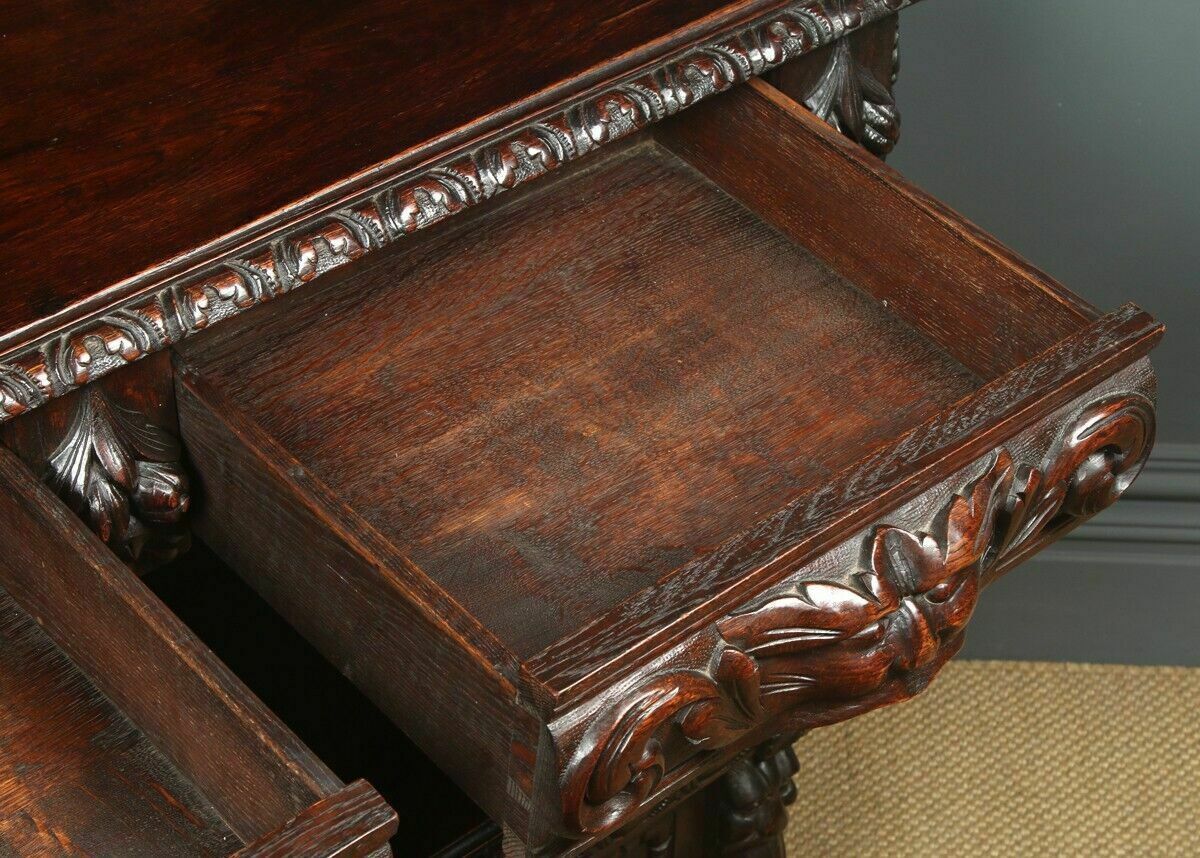 photo buy Antique English Victorian Carved Oak Green Man Buffet C1880
